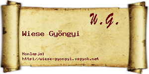 Wiese Gyöngyi névjegykártya