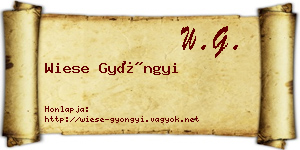 Wiese Gyöngyi névjegykártya